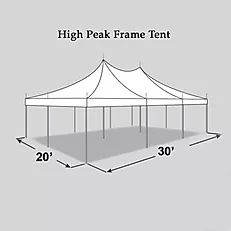 20 x 30 High Peak Frame Tent Rental