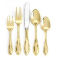 Gold flatware rental