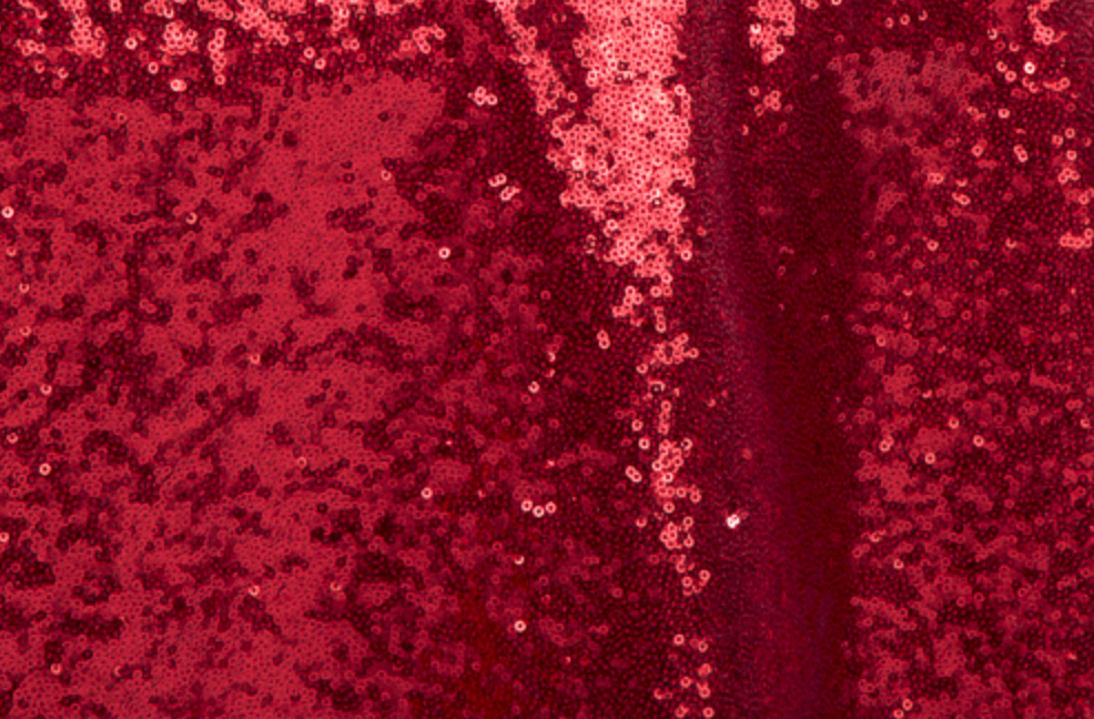 Apple Red Sequin Linen