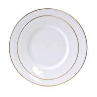 China White with Gold Rim 10.75 Inch