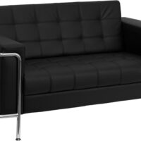 black leather loveseat rental