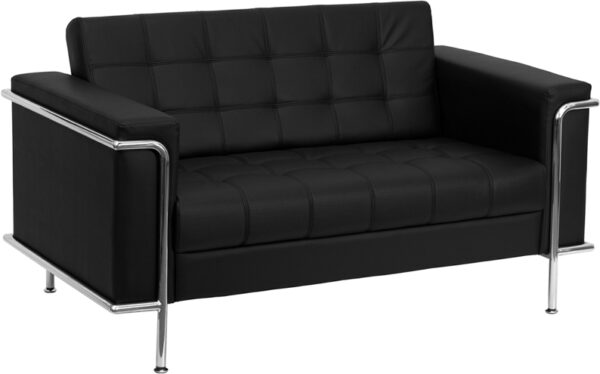 black leather loveseat rental