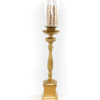33″ Gold Wood Candle Stick