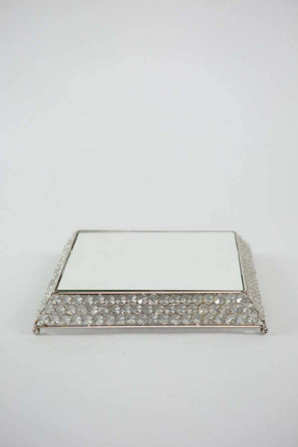 crystal mirror cake stand rental