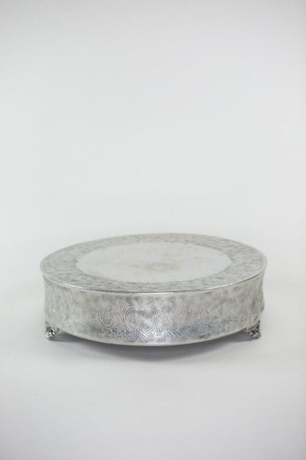 Silver cake stand rental