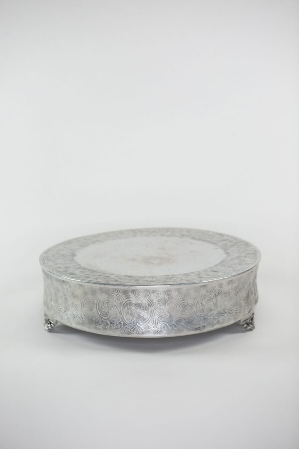 Round Silver Cake Stand Rental